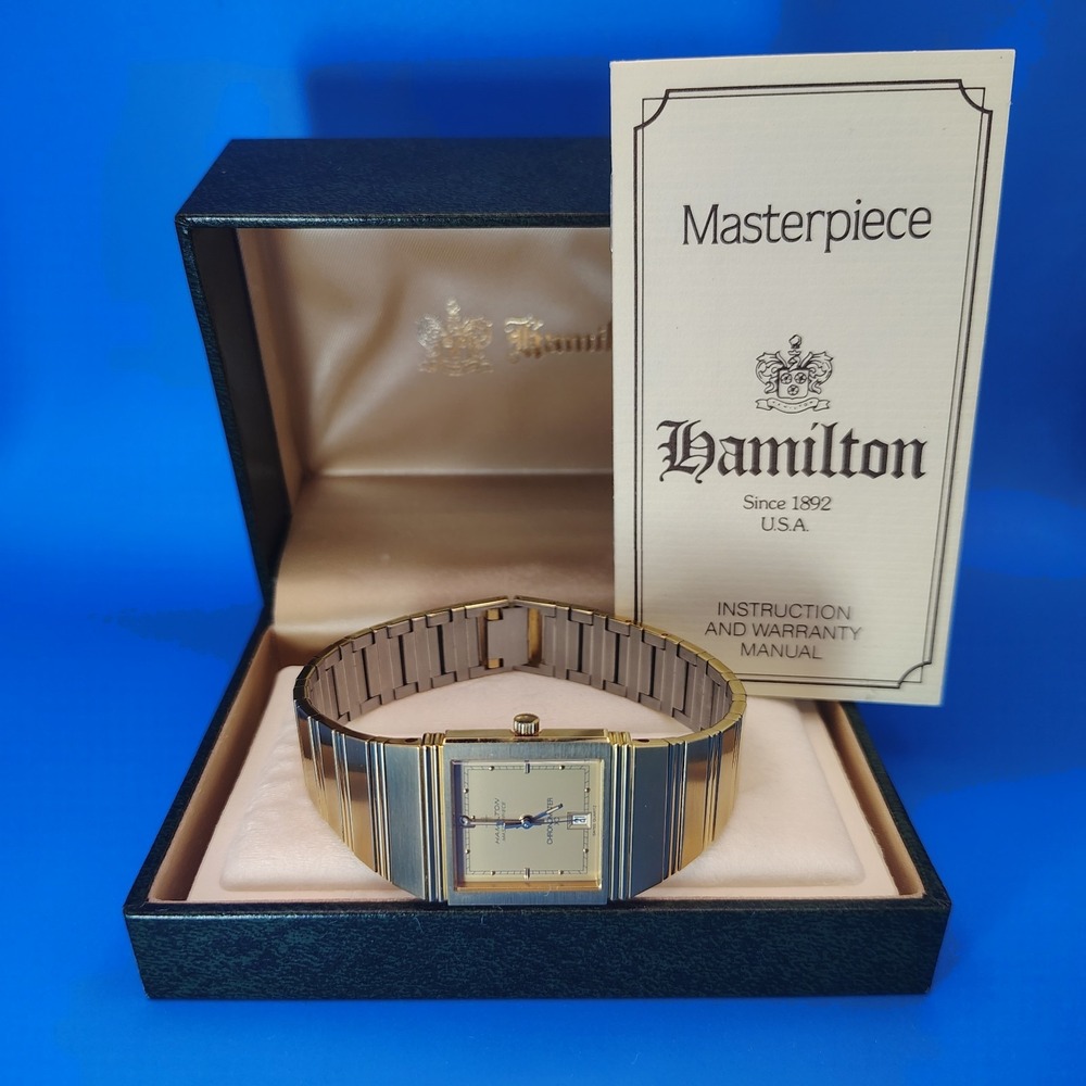 New Vintage 1992 Hamilton Masterpiece Chronometer XC Swiss Mens Quartz Watch NOS